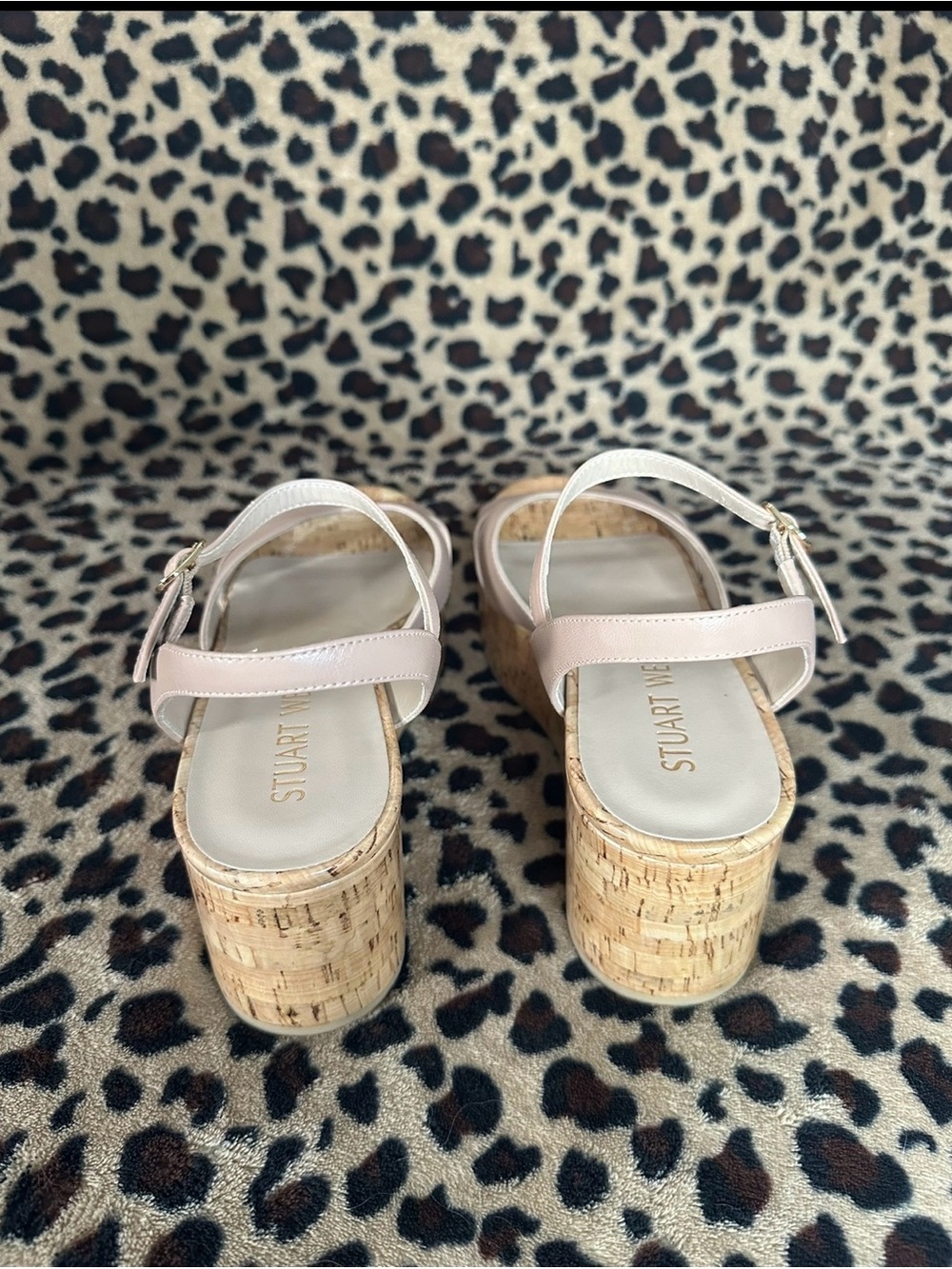 Stuart Weitzman Blush Cork Wedge Sandals - Picture 5 of 5